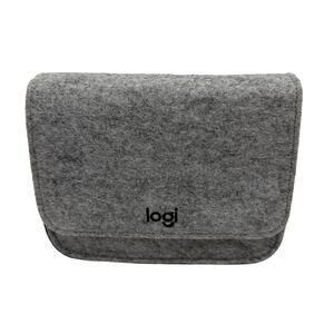 Logitech Logi Gray Felt Travel Pouch Case 7x5x2.5 in
